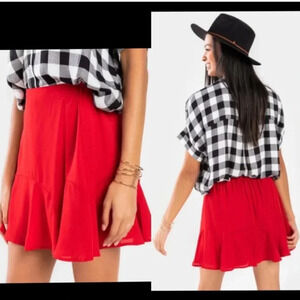 Francesca’s Mi Ami Red Mini Skirt